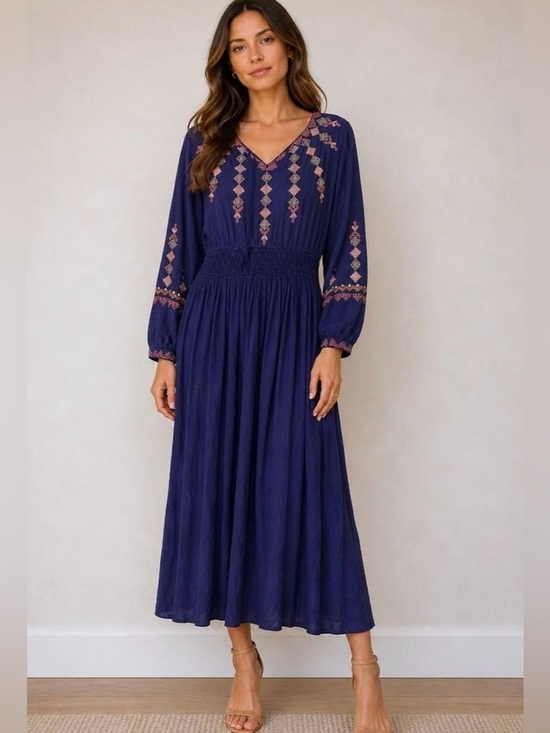 Dresses & Skirts - NWOT Soft Surroundings Socorro Purple Embroidered Maxi Dress  Size XS